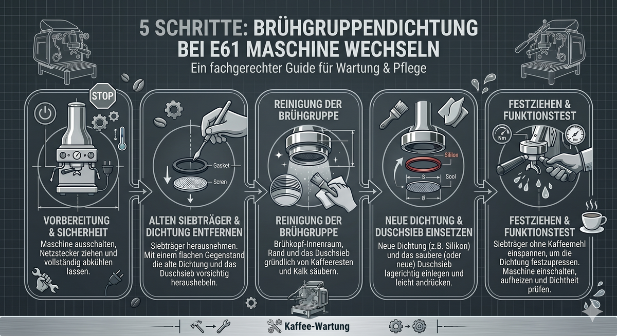 Siebträgermaschine - Brühgruppen Dichtung Wechseln