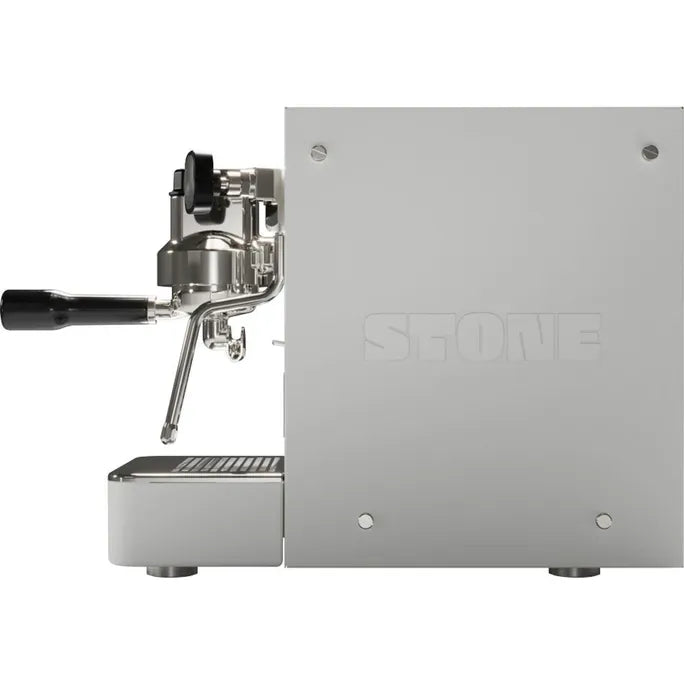 Stone Lite Espressomaschine in Weiß, Seitenansicht