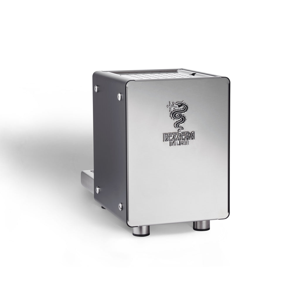 Bezzera NINI Espressomaschine Rückseite Edelstahl Seitenpanele schwarz