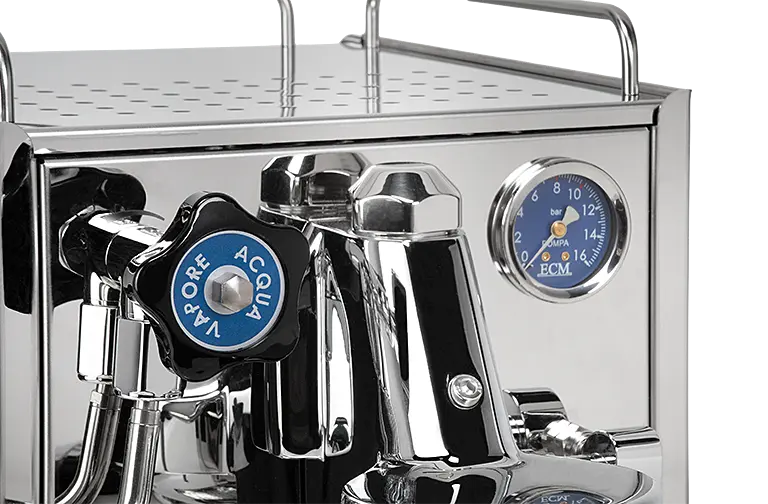 ECM Classika III Dampfventil und Pumpendruckmanometer