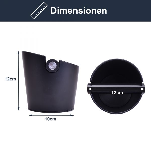 Joefrex Abschlagbehälter schwarz Größe