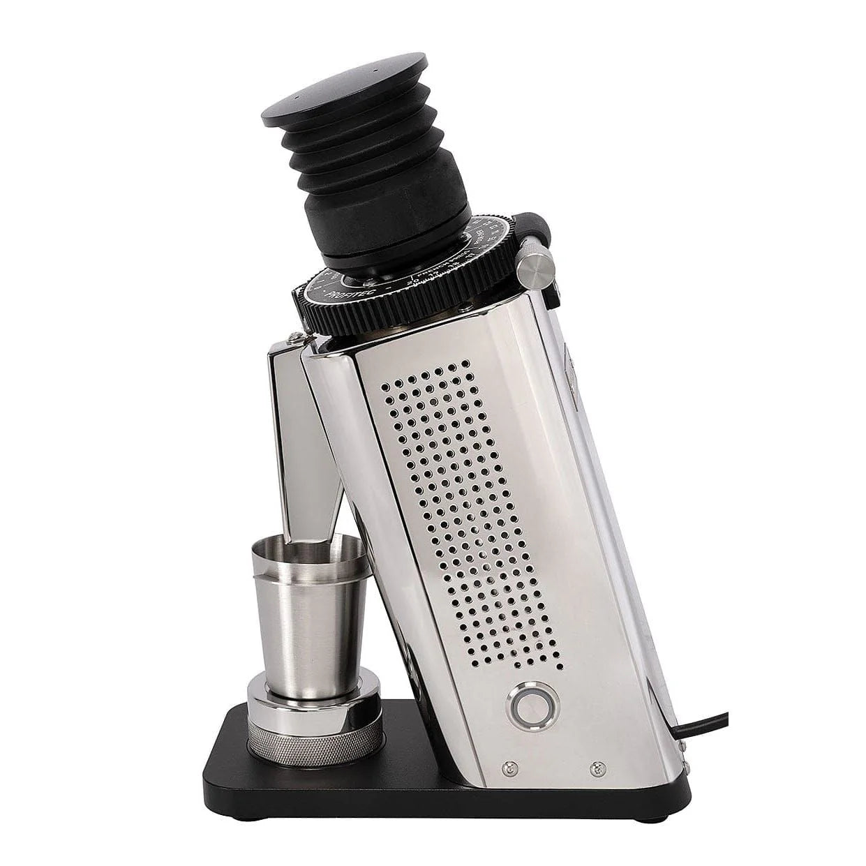Profitec Twist SD54 Single Dose-Kaffeemühle poliert Seitenansicht