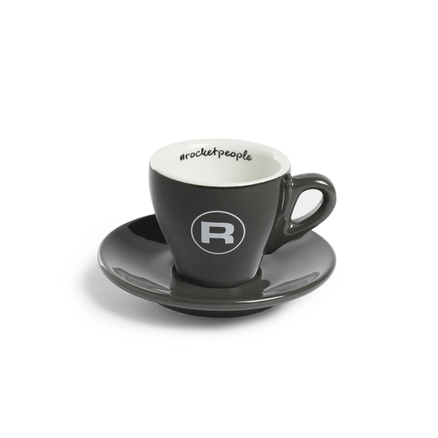 Rocket Espressotasse grau mit Logo