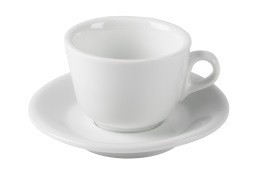 Cappuccinotassen weiss - 6er Set mit Unterteller