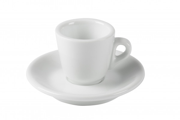 Espressotassen weiss - 6er Set mit Unterteller