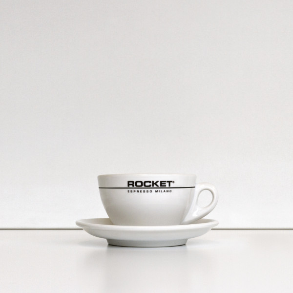 Rocket Cappuccinotassen weiss - 6er Set mit Untertasse