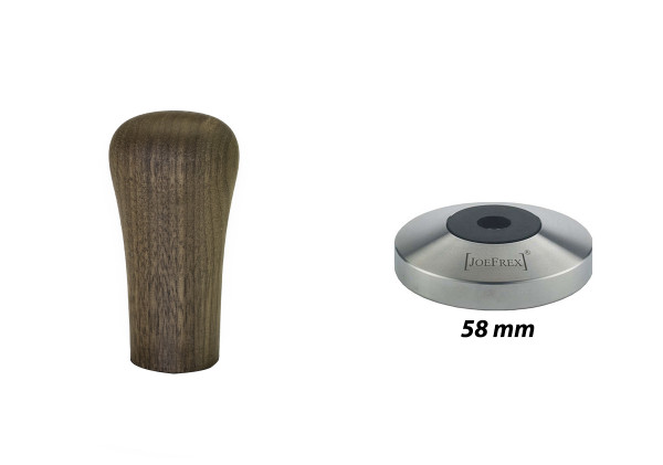 Walnut handle Tamper Classic Short with tamper disc