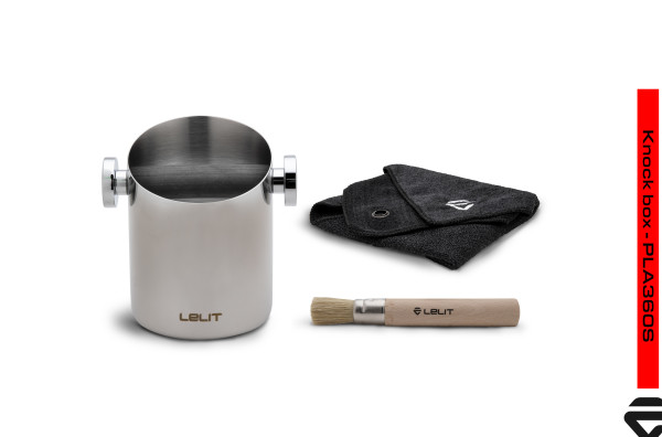 Lelit Kit pour barista avec Knock box, chiffon et brosse